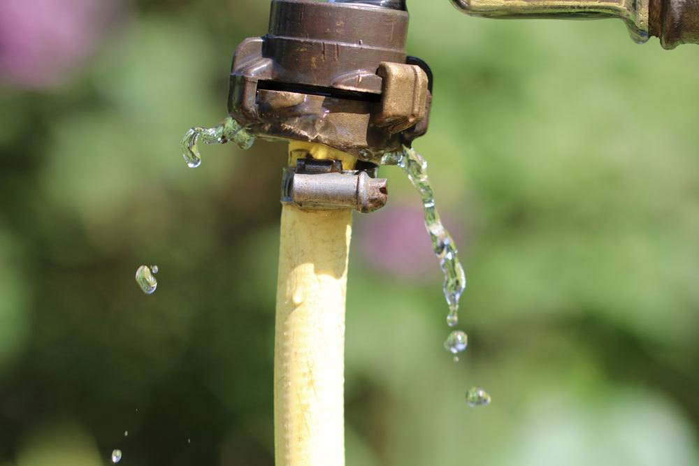 Wasser aus Gartenschlauch