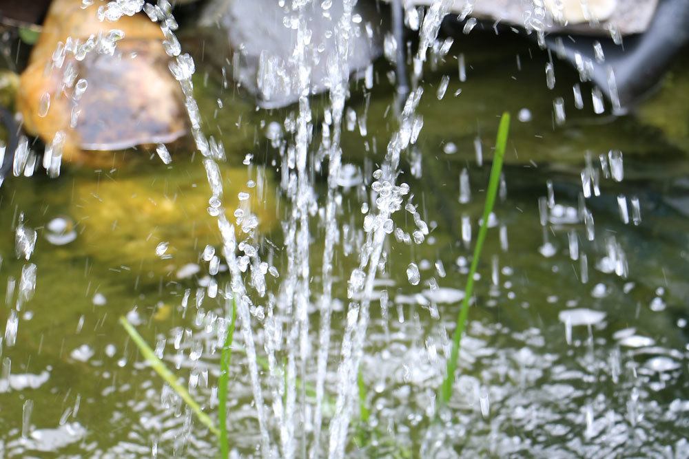 Gartenteich mit Springbrunnen