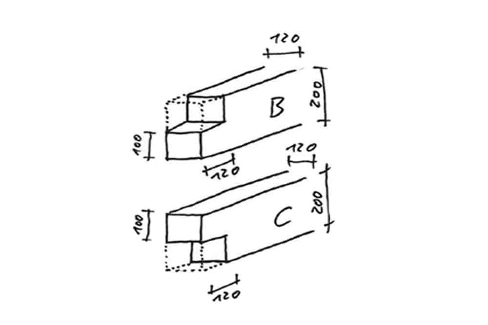 Pergola bauen_Hauptträger Überblattung