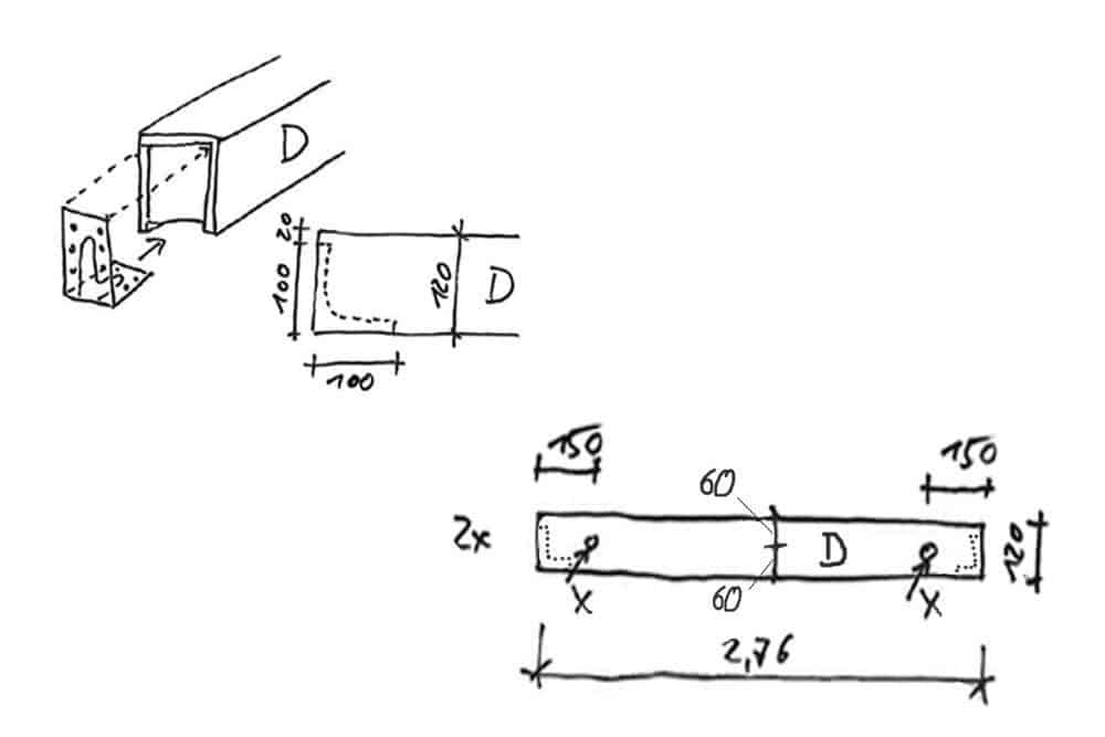 Pergola bauen_Nebenträger