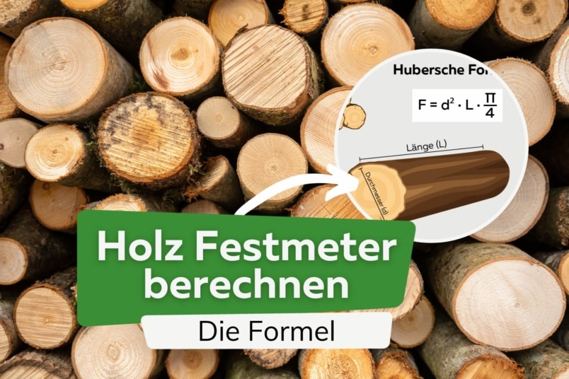 Holz Festmeter berechnen - Formel mit Grafik