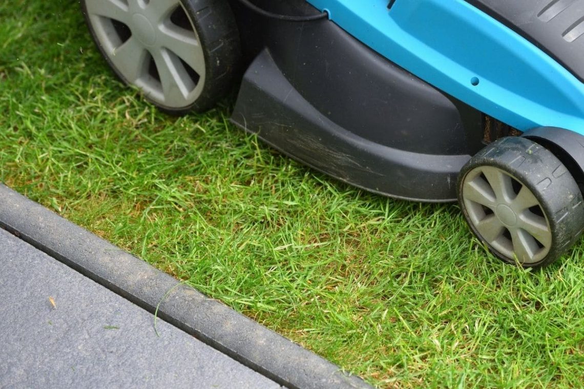 herkömmliche Rasenkante aus Beton