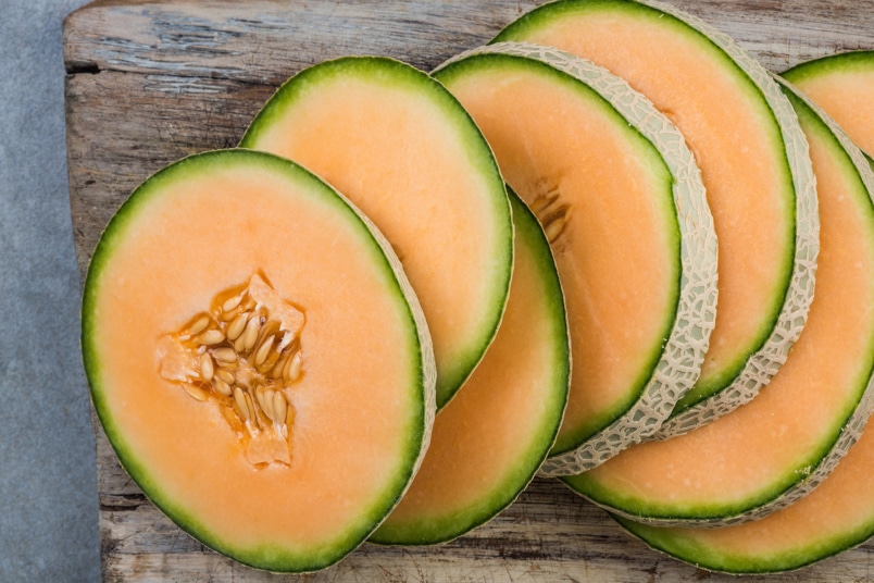 Cantaloupe-Melone (Cucumis melo var. cantalupensis)