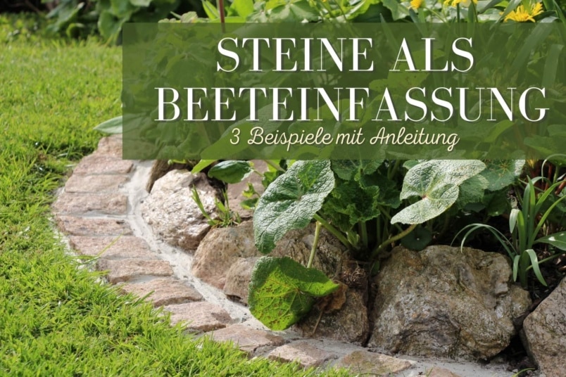 Beetumrandung aus Steinen Titel