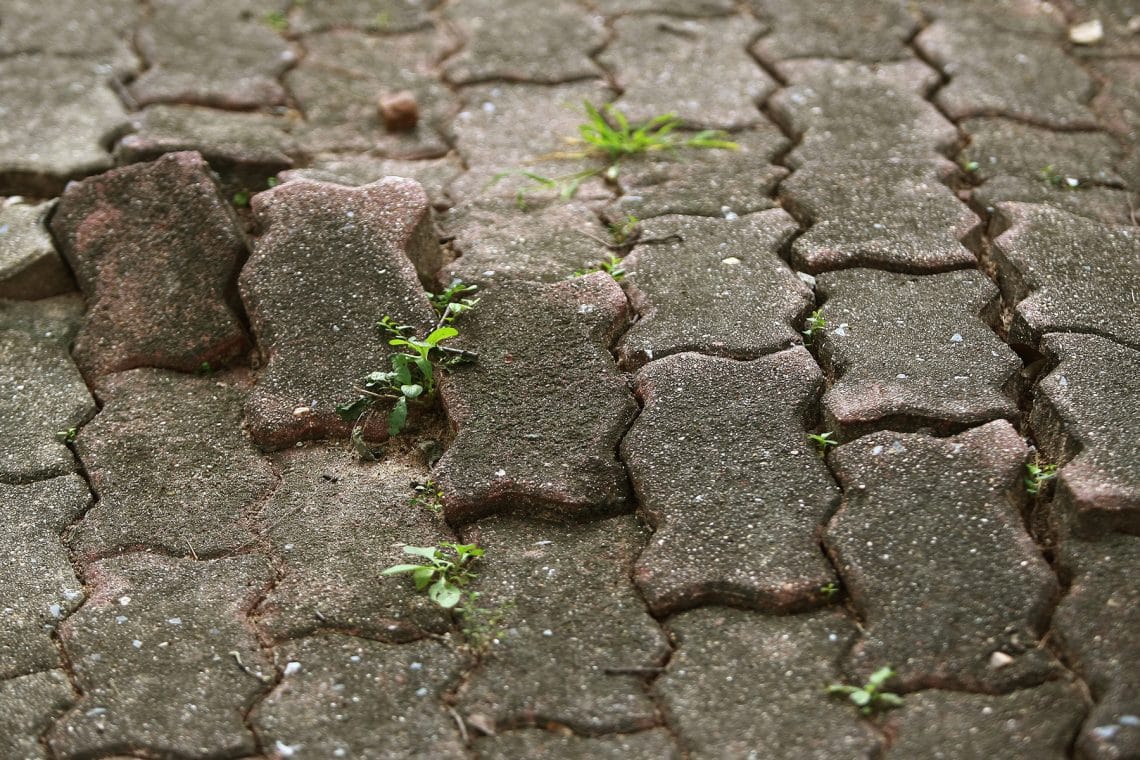 Pflastersteine die sich absenken