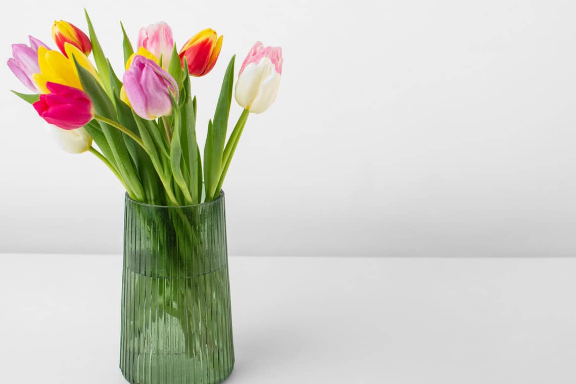 Tulpen in grüner Vase