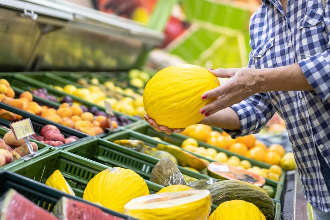 Honigmelone im Supermarkt